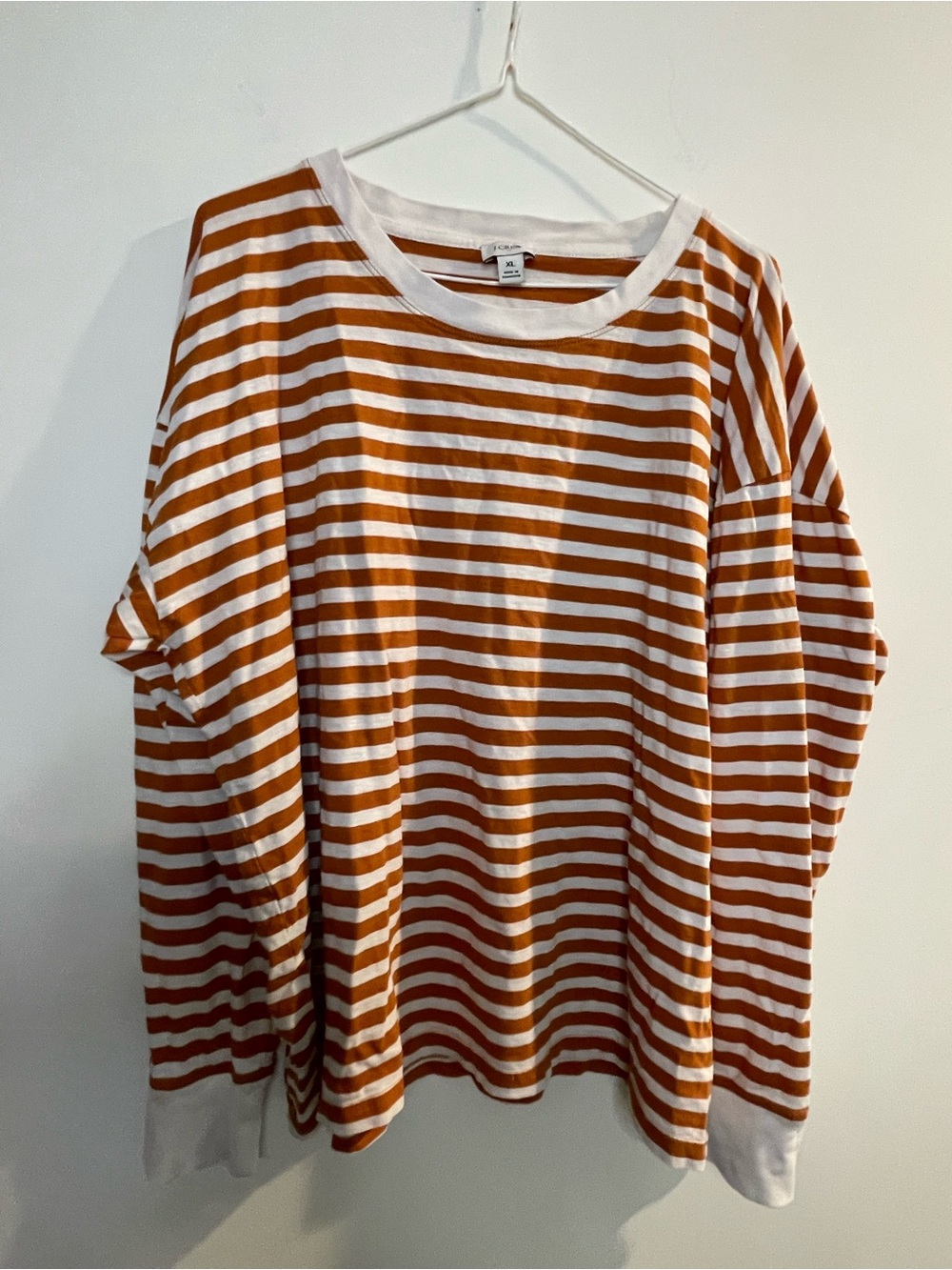 J Crew XL long sleeve striped tee *flaw- please read*